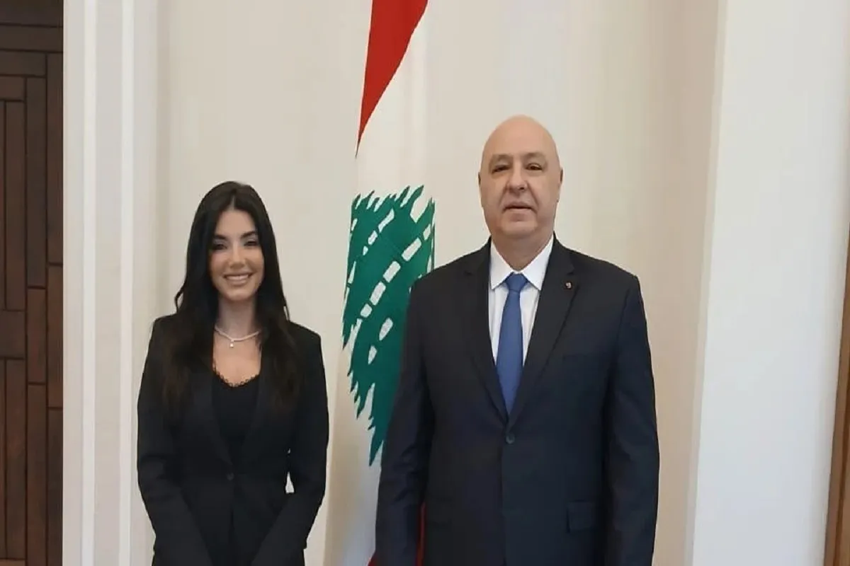 مذيعة قناة العربية مع رئيس لبنان جوزيف عون - أرشيفية