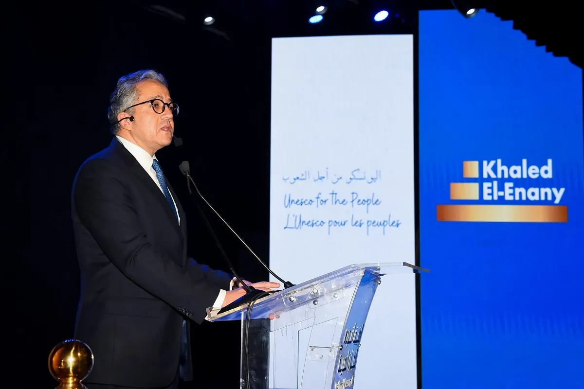 الدكتور خالد العناني أثناء مشاركته بوزارة الخارجية المصري في حفل لدعمه بانتخابات اليونيسكو - أرشيفية