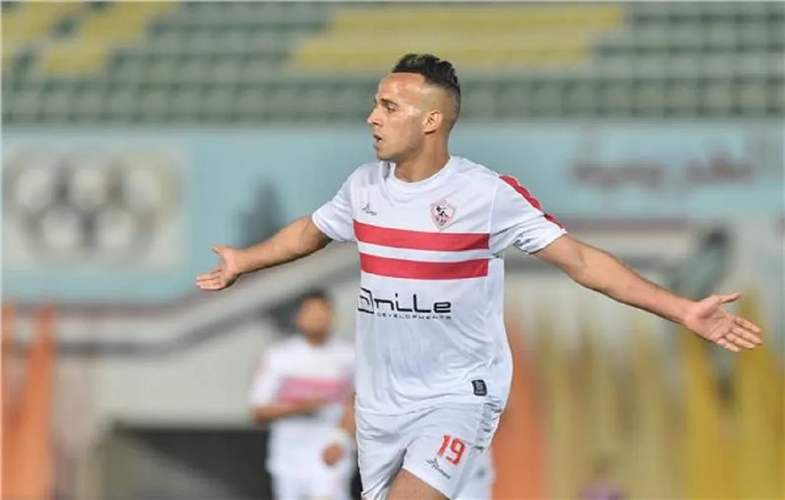 تعادل الزمالك وزد .. وفي الصورة ناصر منسي فرحًا بإحراز هدف فريقه