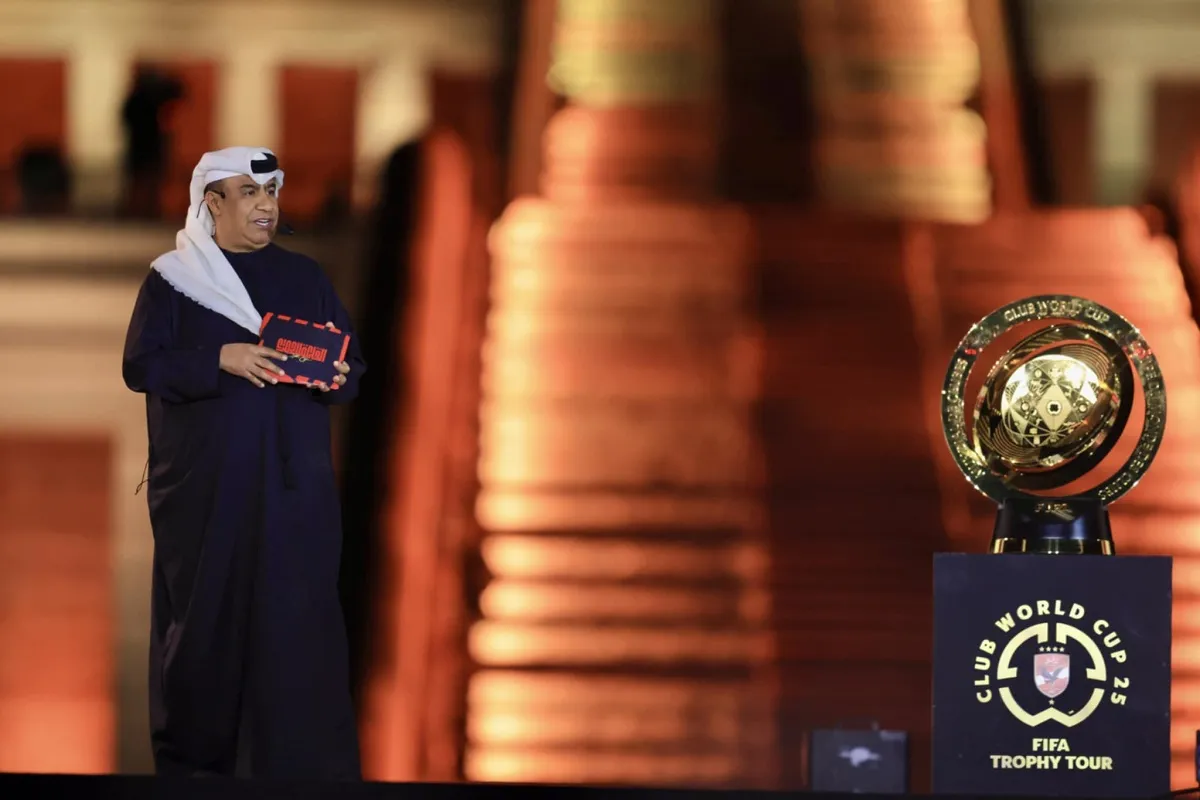 يعقوب السعدي خلال احتفالية الأهلي أمس