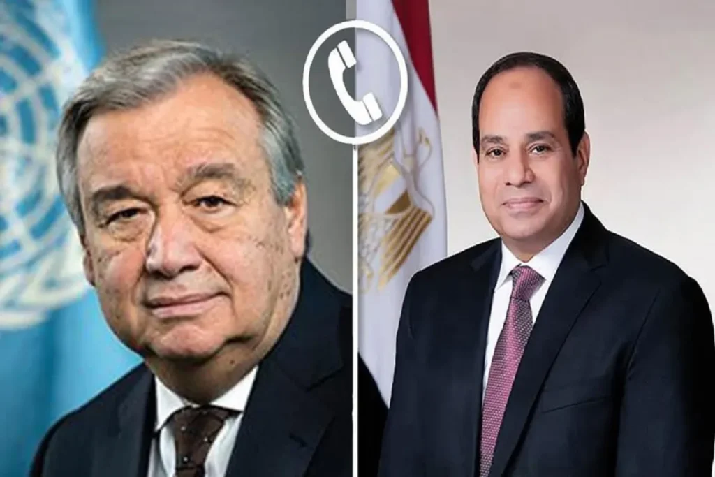 الرئيس السيسي وسكرتير الأمم المتحدة
