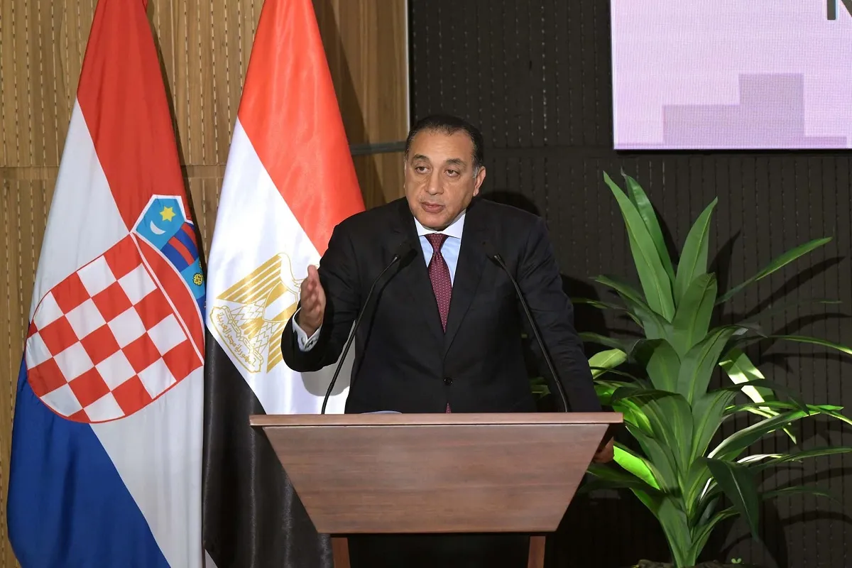 مدبولي أثناء إلقاء كلمته في المنتدى المصري الكرواتي