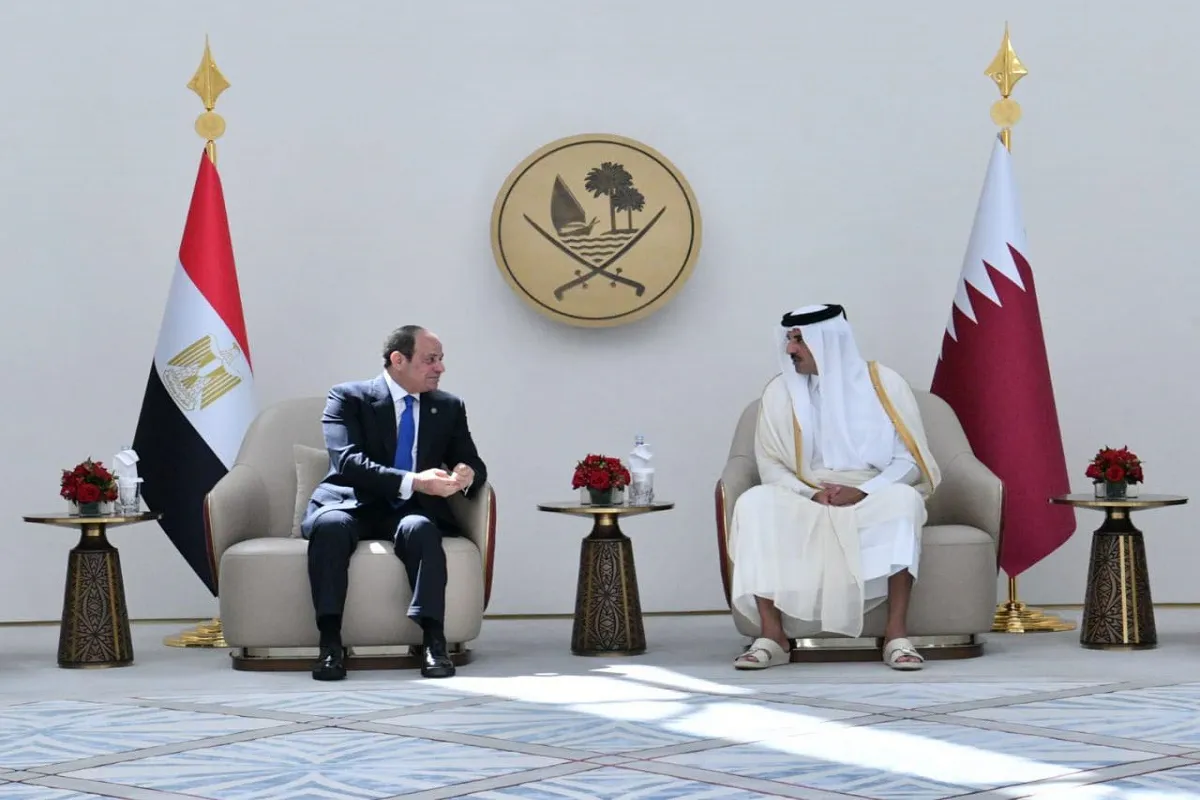 استقبال أمير قطر للرئيس المصري