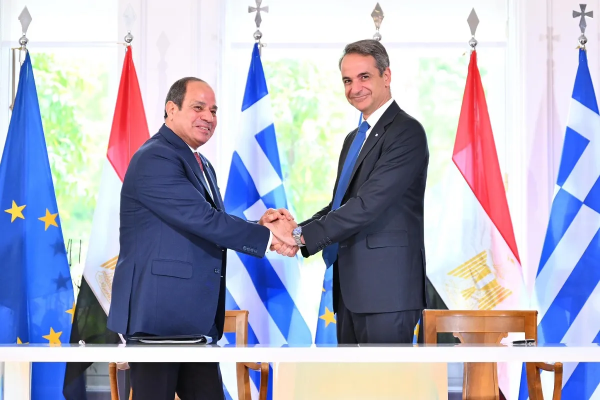الرئيس المصري ورئيس الوزراء اليوناني