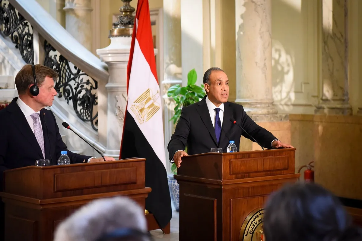 وزير الخارجية المصري ونظيره الألماني خلال المؤتمر الصحفي