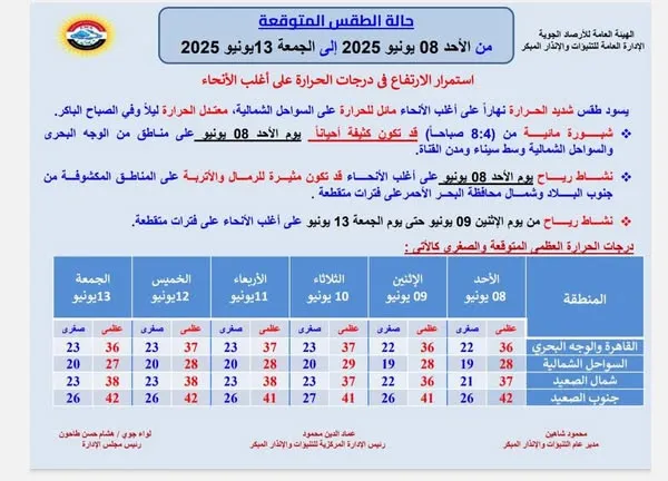 منشور من الأحد للجمعة
