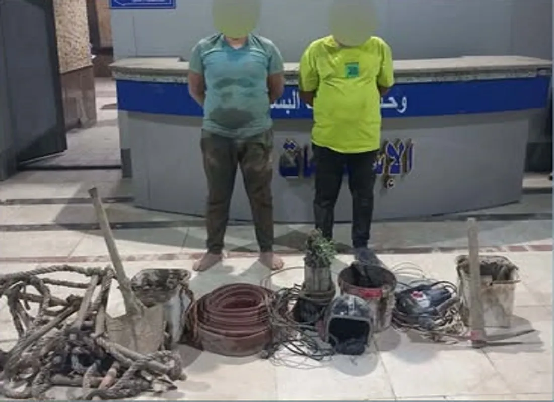 ضبط المتهمان وبحوزتهما جانب من الأدوات المستخدمة