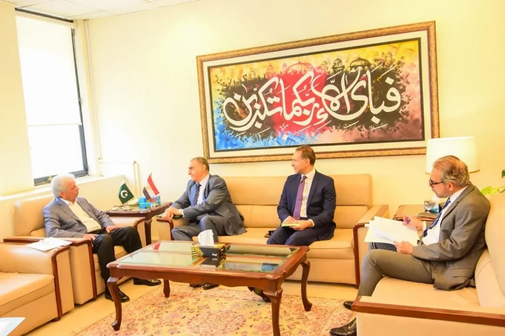 السفير المصري في باكستان يلتقي وزير شئون الأمن الغذائي الباكستاني