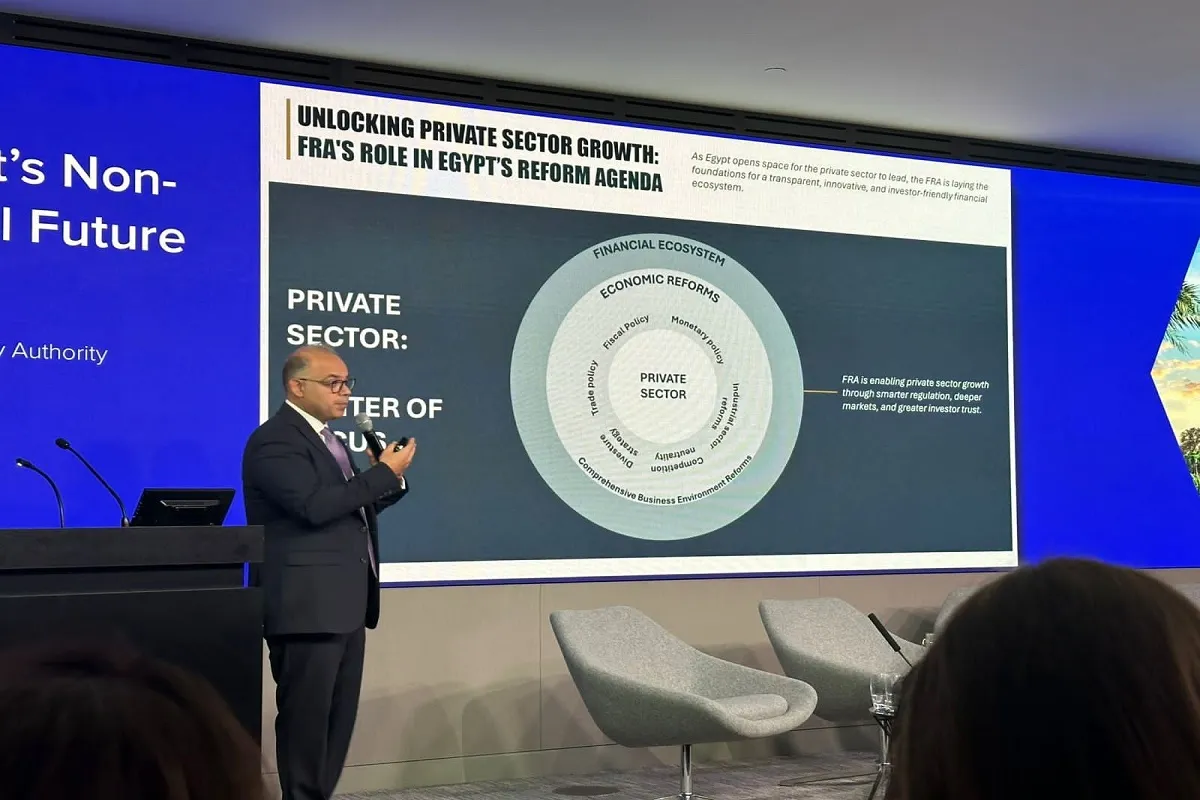 رئيس هيئة الرقابة المالية الدكتور محمد فريد أثناء إلقاء كلمته