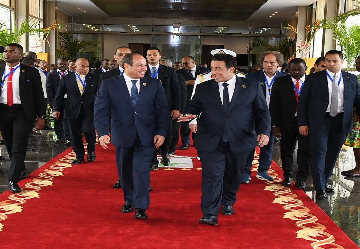 السيسي ورئيس المجلس الرئاسي الليبي محمد المنفي