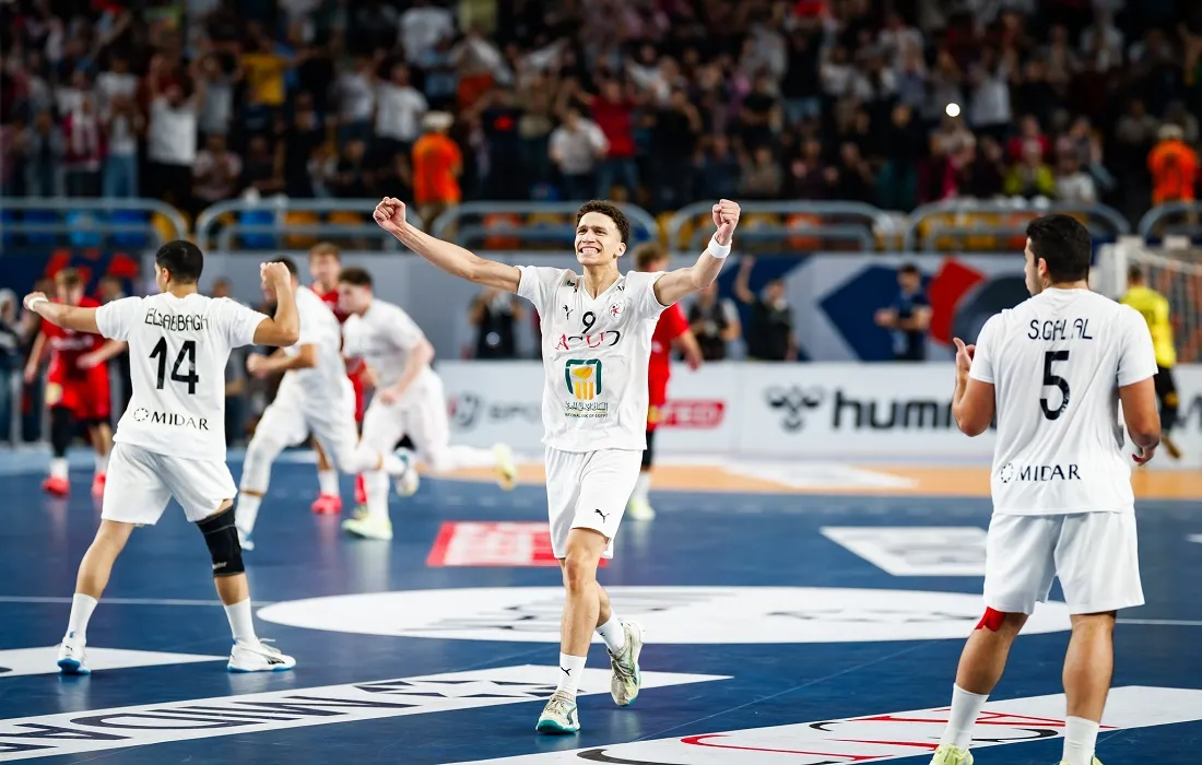 فرحة لاعبي منتخب مصر للشباب بعد تجاوز الدنمارك والصعود لدور الثمانية