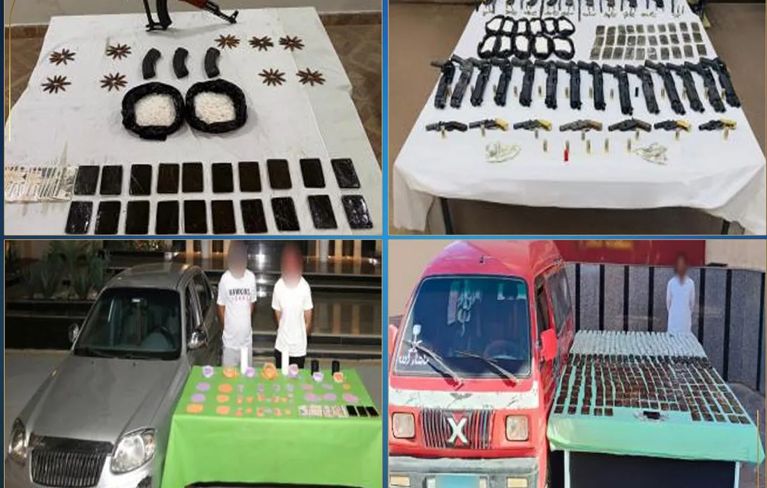 ضبط بعض المتهمين والمضبوطات وتحريزها