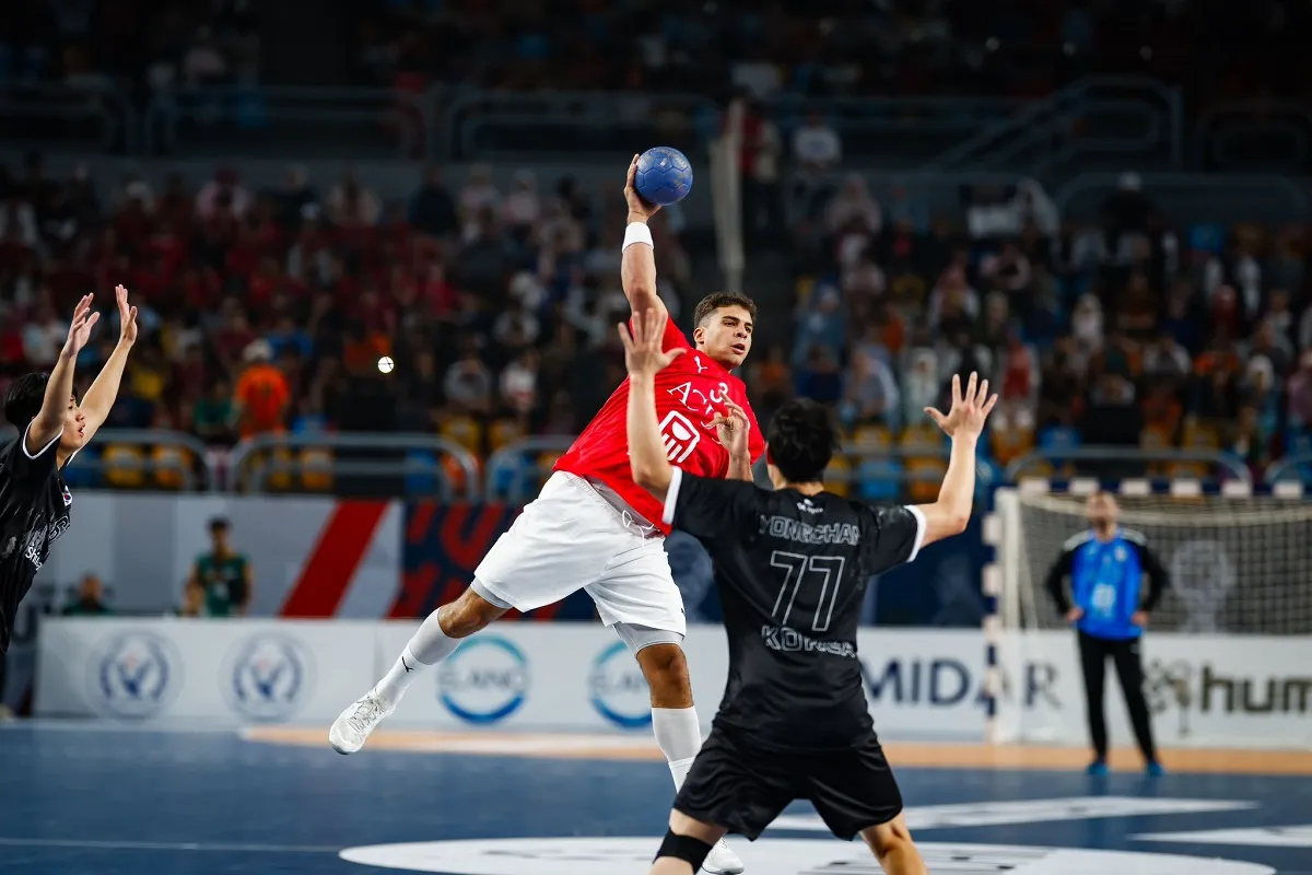 لقطة من مباراة منتخب مصر أمام كوريا الجنوبية أمس - أرشيفية