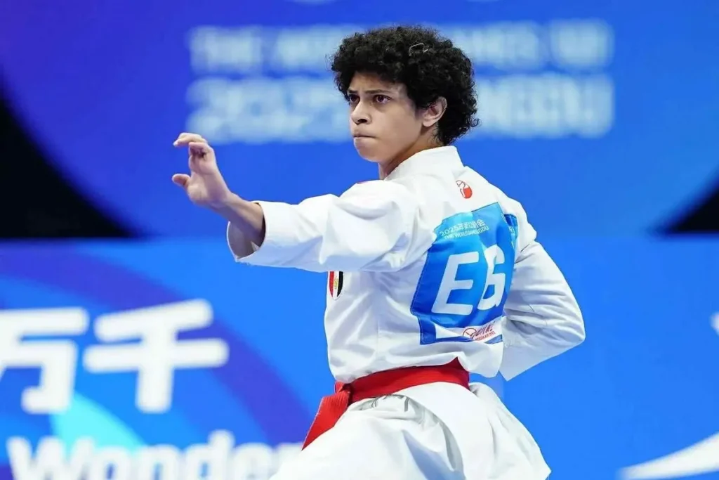 آدم الليثي خلال دورة الألعاب العالمية بالصين