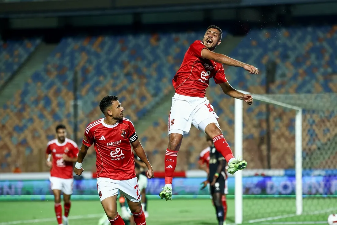 محمد شريف وفرحة كبيرة بالهدف الأول للنادي الأهلي في مرمى فاركو