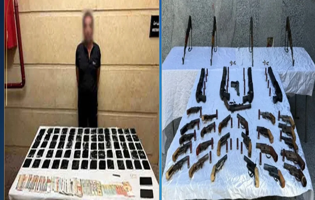 أحد المتهمين وبعض المضبوطات