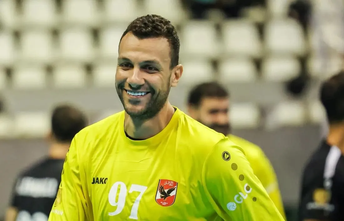 محمد إبراهيم حارس مرمى فريق كرة اليد بالنادي الأهلي