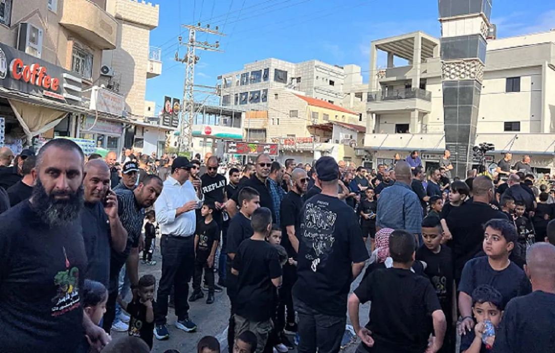 مسيرة إحياء ذكرى شهداء مجزرة كفر قاسم ( صورة من وفا )