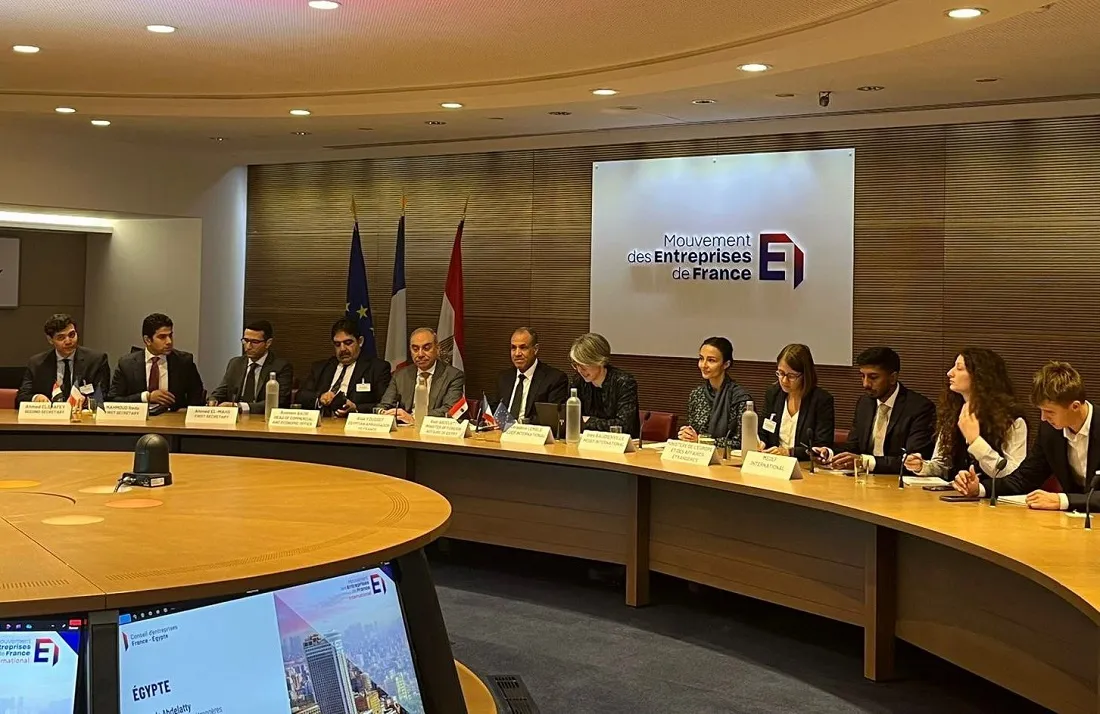 وزير الخارجية المصري وممثلي كبرى الشركات وصناديق الاستثمار الفرنسية