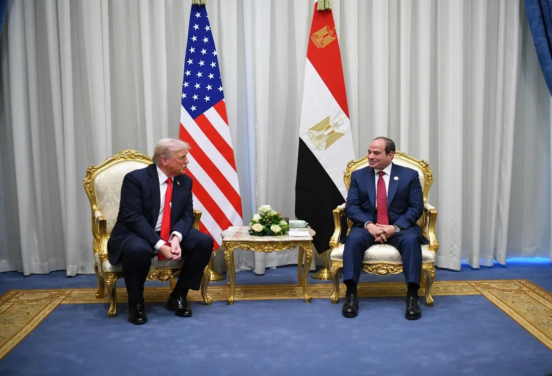 استقبال الرئيس المصري عبد الفتاح السيسي للرئيس الأمريكي دونالد ترامب