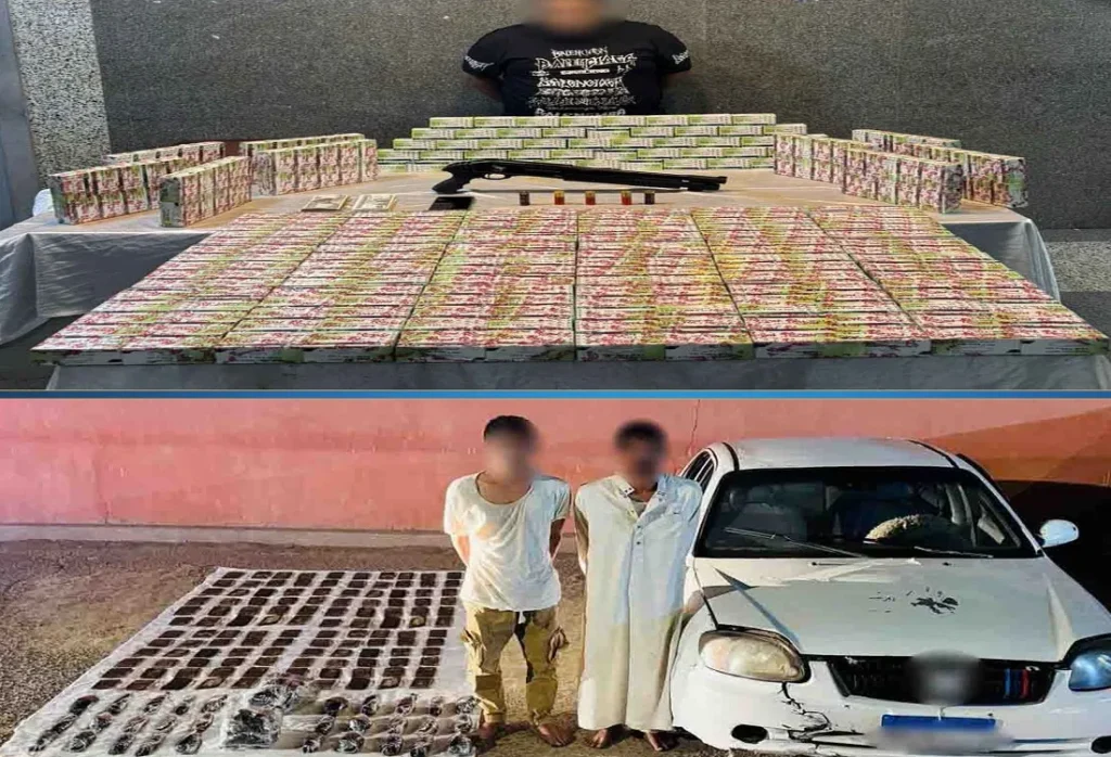 جانب من التشكيل العصابي وبعض المضبوطات