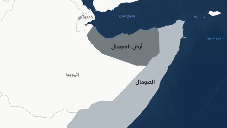 خريطة توضح أرض الصومال التي اعترف بها نتنياهو والصومال الأم – صورة أرشيفية