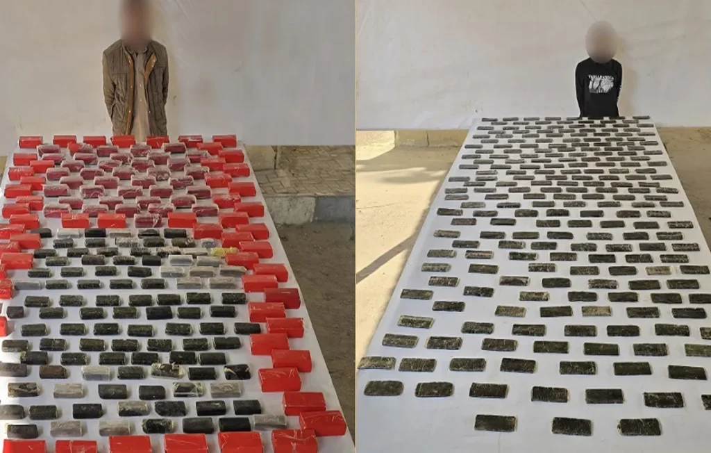 جانب آخر من المتهمين والمضبوطات