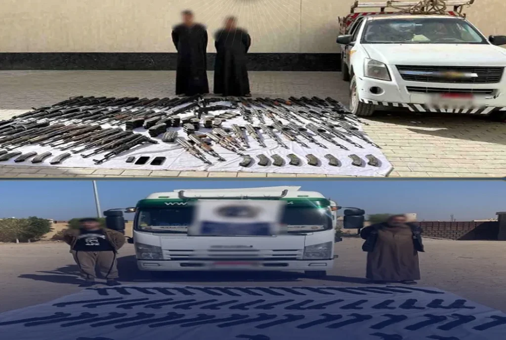 ضبط تجار الأسلحة غير المرخصة والمضبوطات