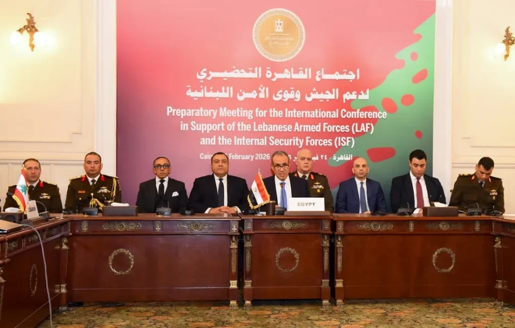 وفد مصر المشارك في الجلسة الافتتاحية للاجتماع التحضيري للمؤتمر الدولي دعم الجيش اللبناني
