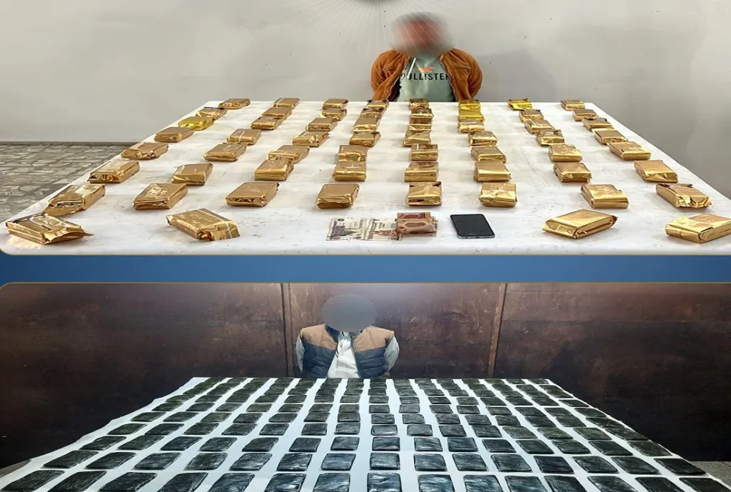 جانب من المتهمين وبعض المضبوطات