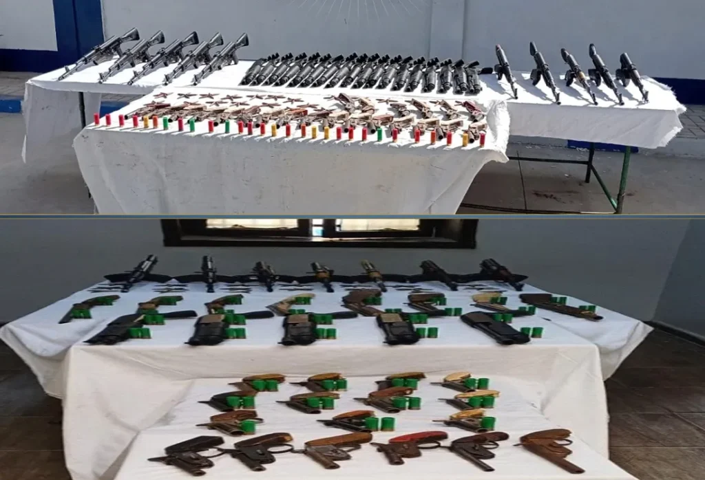 جانب من الأسلحة المضبوطة