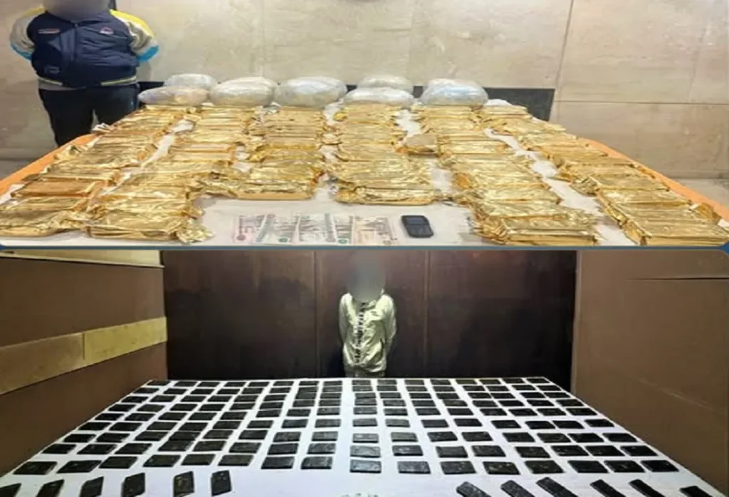 جانب من المتهمين وبعض المواد المضبوطة	