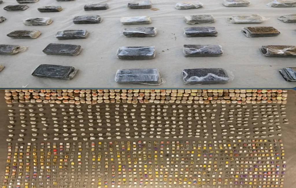 جانب من المخدرات المضبوطة