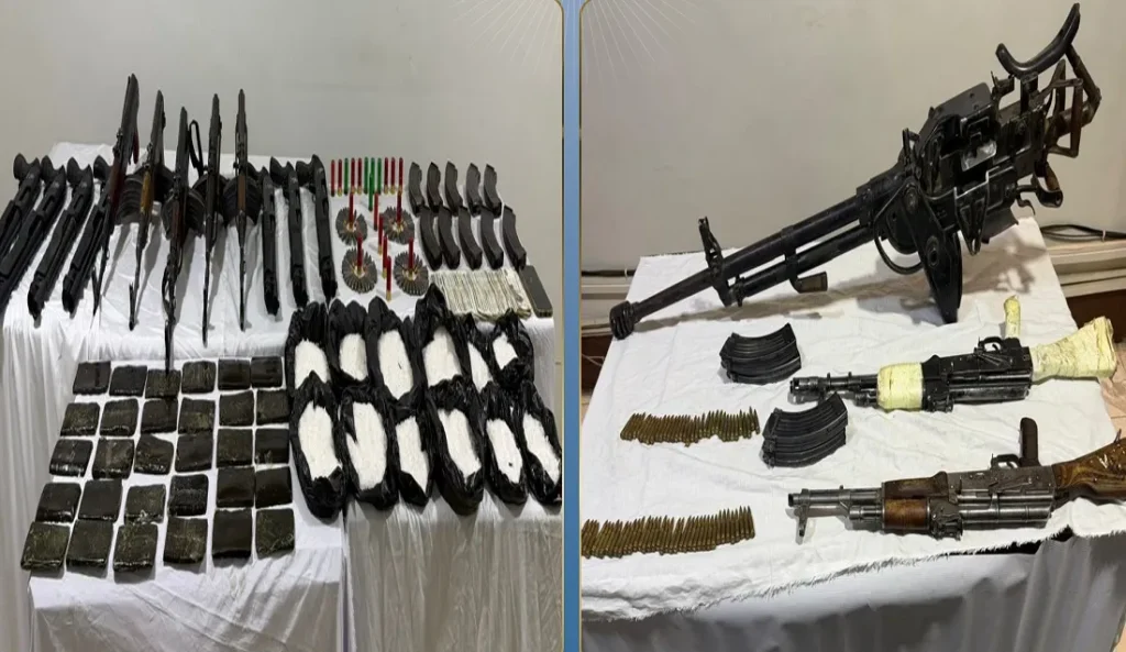 جانب من الأسلحة المضبوطة