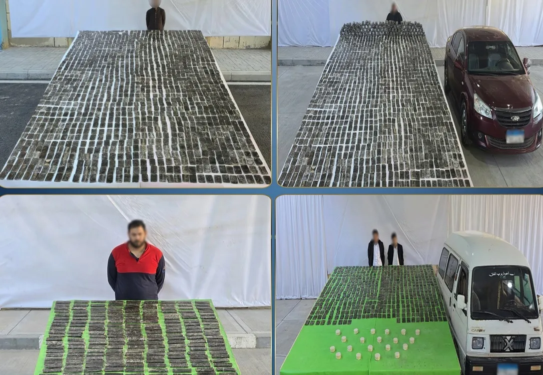 بعض المتهمين والمخدرات المضبوطة