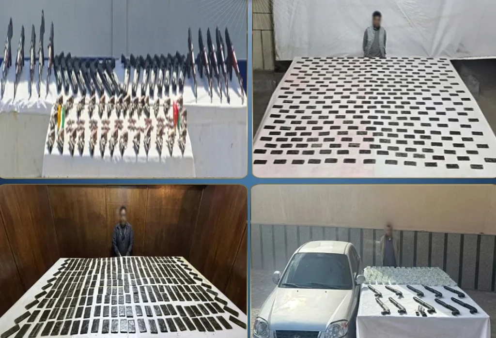 بعض المتهمين وجانب من المضبوطات