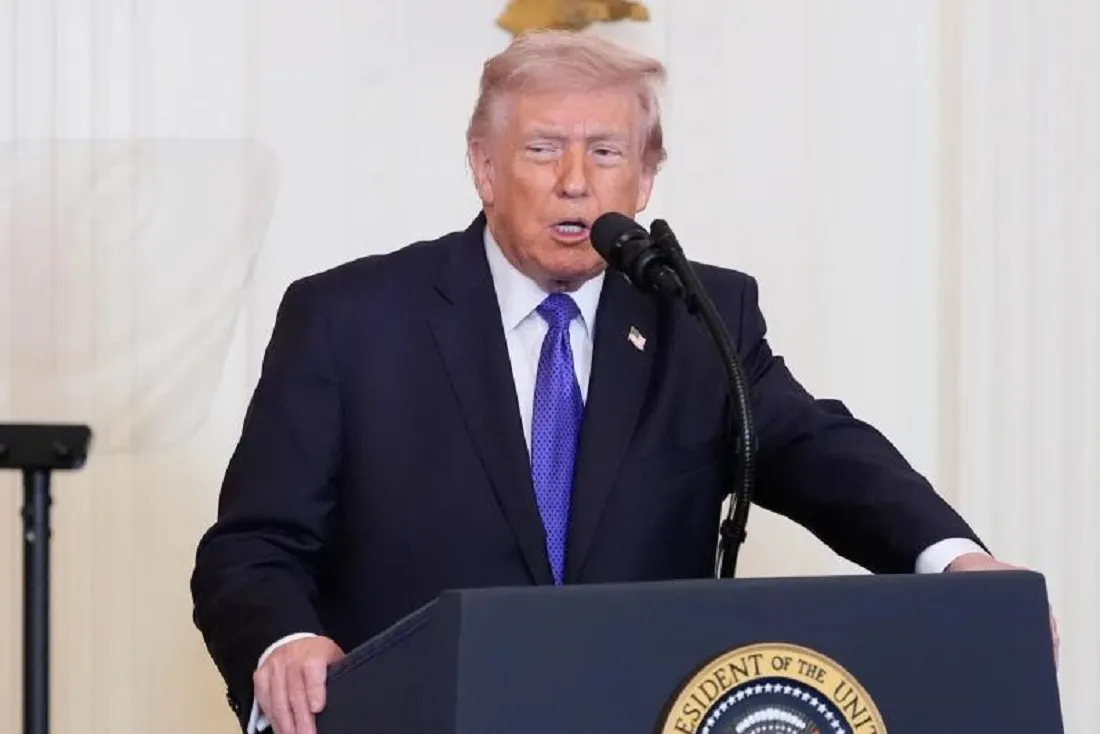 الرئيس الأمريكي دونالد ترامب يتحدث عن إيران .. (صورة من وكالة أسوشيتد برس)