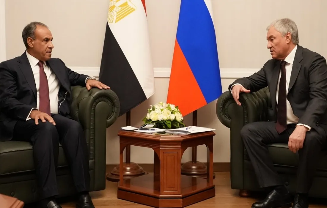الدكتور بدر عبد العاطي وزير الخارجية المصري واستقبال رئيس مجلس الدوما الروسي له في موسكو