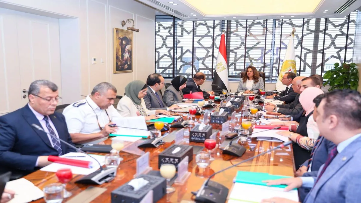 وزيرة التنمية المحلية والبيئة خلال الاجتماع مع مجلس إدارة صندوق حماية البيئة