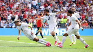 منتخب مصر في مباراة سابقة والذي يستعد لمواجهة نيوزيلاندا
