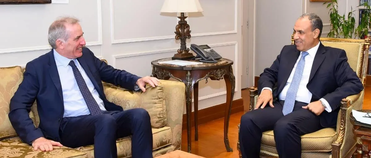 كريستوف بيجو الممثل الخاص للاتحاد الأوروبي لعملية السلام في الشرق الأوسط في اجتماع سابق مع وزير الخارجية المصري