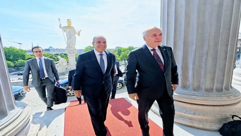استقبال رئيس البرلمان النمساوي لوزير الخارجية المصري الدكتور بدر عبد العاطي في فيينا