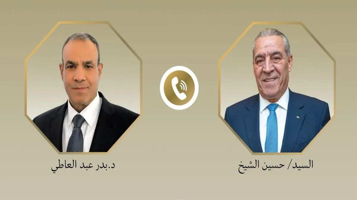 اتصال هاتفي بين وزير الخارجية بدر عبد العاطي ونائب رئيس دولة فلسطين حسين الشيخ لبحث التطورات في فلسطين