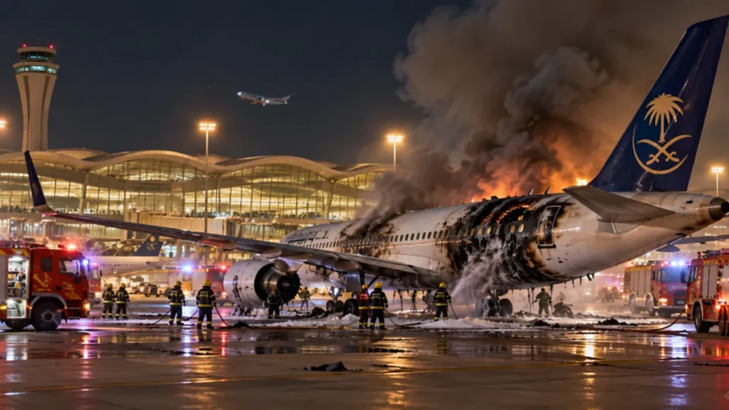 مطار الرياض الدولي بعد الاعتداء عليه من قبل الحوثيين